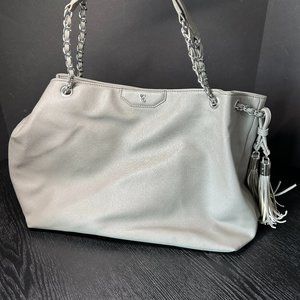 Faux Leather Bag by Snob Essentials - Gray Handbag
